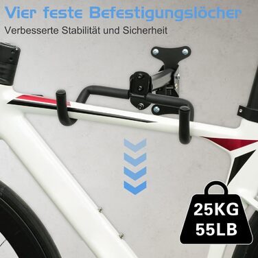 Кріплення для велосипеда на стіну CYFIE (2 шт.) - складне, з м'якою підкладкою, до 25 кг, для MTB та шосейних велосипедів