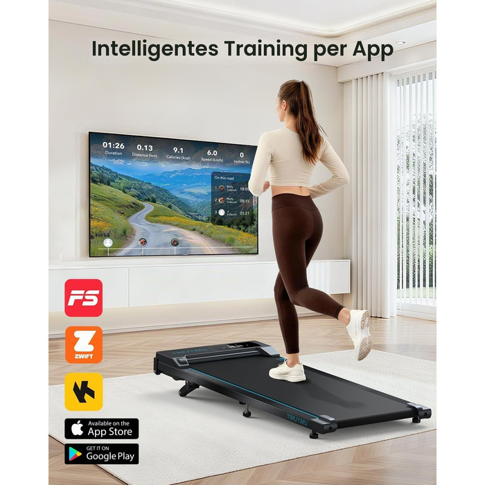 Домашня бігова доріжка Walking Pad з регульованим нахилом 0-8% та швидкістю до 10 км/год