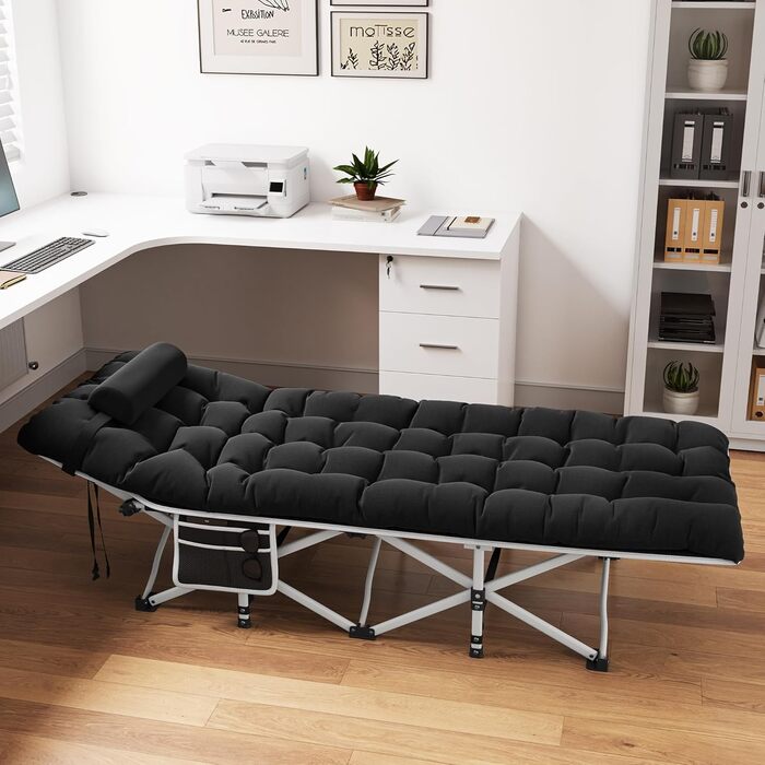 Складне кемпінгове ліжко YITAHOME для дорослих з матрацом, міцне та надійне, блакитне (чорний + матрац)