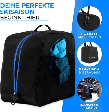 Чохол для лижних черевиків STYNGARD Cortina (38 л) - чорно-синій, з місцем для аксесуарів