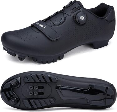 Велосипедні черевики для чоловіків та жінок, MTB, Radsport, сумісні з SPD Cleats, чорні, 44 EU