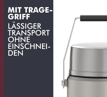 Термос STAINLESS KING з нержавіючої сталі, 0,47 л, чорний матовий, з ложкою, BPA-free