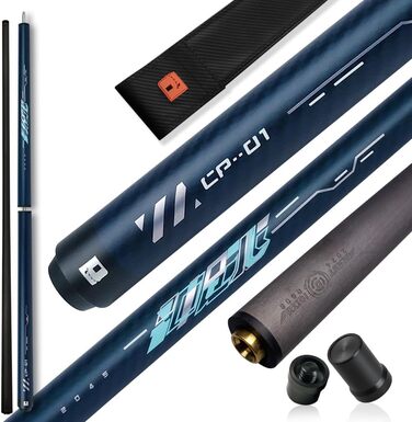Little Monster Karbonfaser Break & Jump Queue (3 частини), 553 г, 12.9 мм, з чохлом, синій, темно-синій