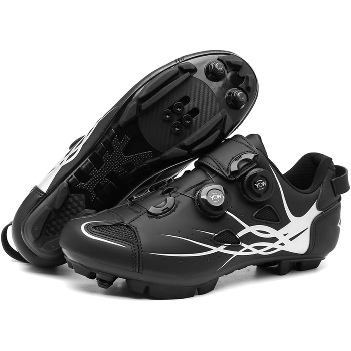 Велосипедні шкарпетки для чоловіків та жінок: шкарпетки для шосе, MTB, сумісні з SPD, 2 шари, з шипами, для їзди на велосипеді (39 EU, A)