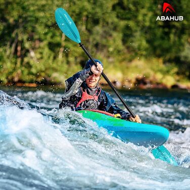 Весло для каяка Abahub 218/230/241 см, алюмінієве, з повідцем, для каякінгу, байдарки, каное, алюмінієвий стержень, пластикові лопаті, різні кольори