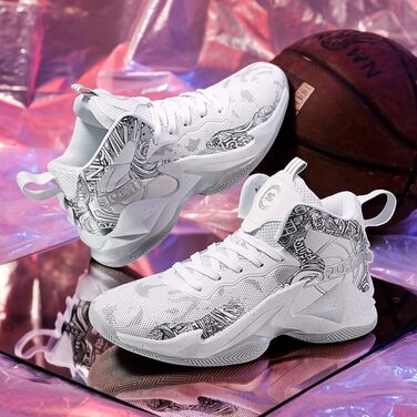 Баскетбольні кросівки для чоловіків та жінок. Легкі спортивні кросівки для ходьби, бігу та занять спортом. Зносостійкі, з антиковзкою підошвою. Розміри 36-45 EU, 38 EU. Кольори: білий, сірий.