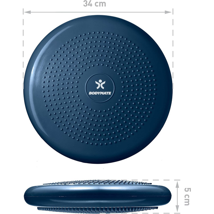 Крісло-подушка BodyMate для балансу та тренувань, 34 см, з насосом (NAVY-PEONY)
