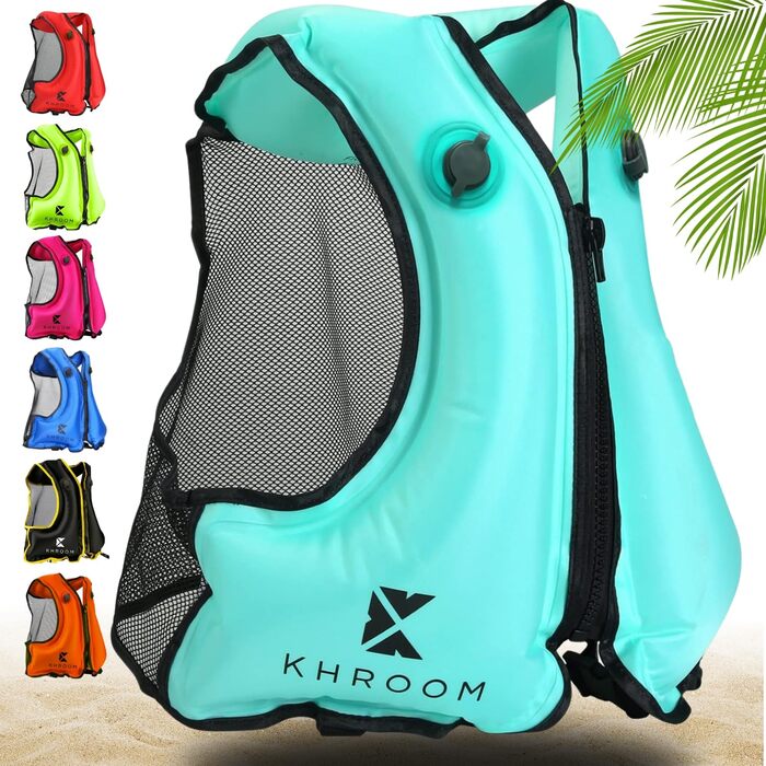 Надувна жилет Khroom для дорослих, 150-210 см, до 100 кг, для снорклінгу, каякінгу та SUP, відповідає стандартам ЄС