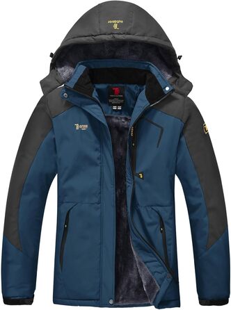 Зимова куртка Rdruko для жінок: водонепроникна, флісова, для сноуборду та лижного спорту, вітрозахисна, дихаюча (Джинсова блакитна, XXL)