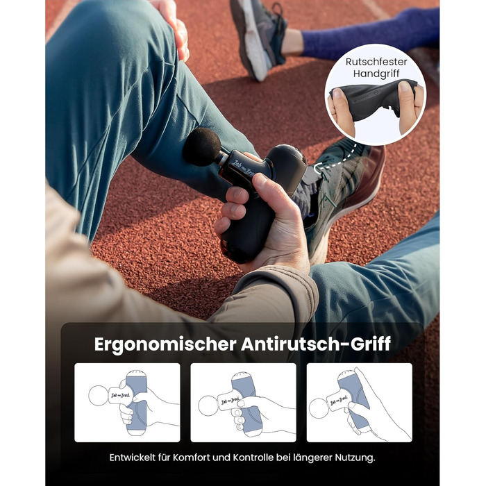 Масажер для м'язів Bob and Brad Q2 Ultra з інфрачервоним нагрівальним насадкою, портативний, тихий, для зняття м'язового болю, чорний + інфрачервоний нагрів