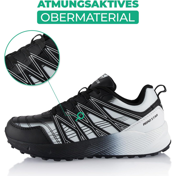 Черевики для хайкінгу та трекінгу для жінок та чоловіків, дихаючі, чорно-білі (37 EU)