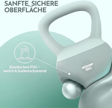 NEOLYMP Soft Kettlebell: м'яка гантеля для фітнесу з регулюванням ваги 2-12 кг, Sky-blue (8 кг)