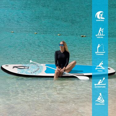 Надувна SUP-дошка Tuxedo Sailor 10'6×33×6 з веслом, плавниками та страховкою для сап-серфінгу