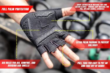 Рукавички для важкої атлетики Fit Active Sports Max Grip (чоловічі/жіночі, сірі, L) - для тренажерного залу, фітнесу, велоспорту, з антиковзким покриттям