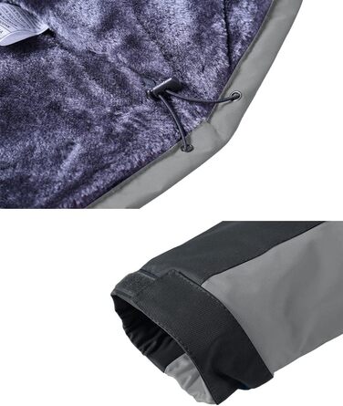 Зимова куртка KEFITEVD для чоловіків: водонепроникна, тепла, з підкладкою, для катання на лижах, на вулицю, вітронепроникна, дихаюча, функціональна куртка з відстібаною капюшоном, світло-сіра, XL