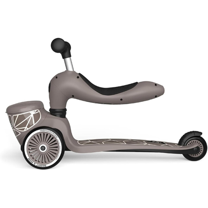 Біговел Scoot & Ride Highwaykick 1 Lifestyle з сидінням та контейнером (коричневі смуги)
