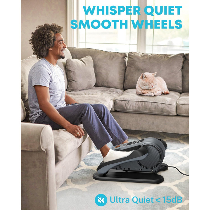 Еліптичний тренажер Gonex під стіл для літніх людей, електричний, з пульт дистанційного керування, 16 рівнів швидкості, ручний та автоматичний режими, сірий