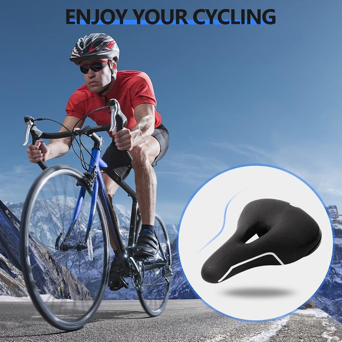 Зручний велосипедний сідло Cityradsättel для міста, чоловічий/жіночий, з Memory Foam, ергономічний, широкий, з інструментом (чорний, Стиль 3)