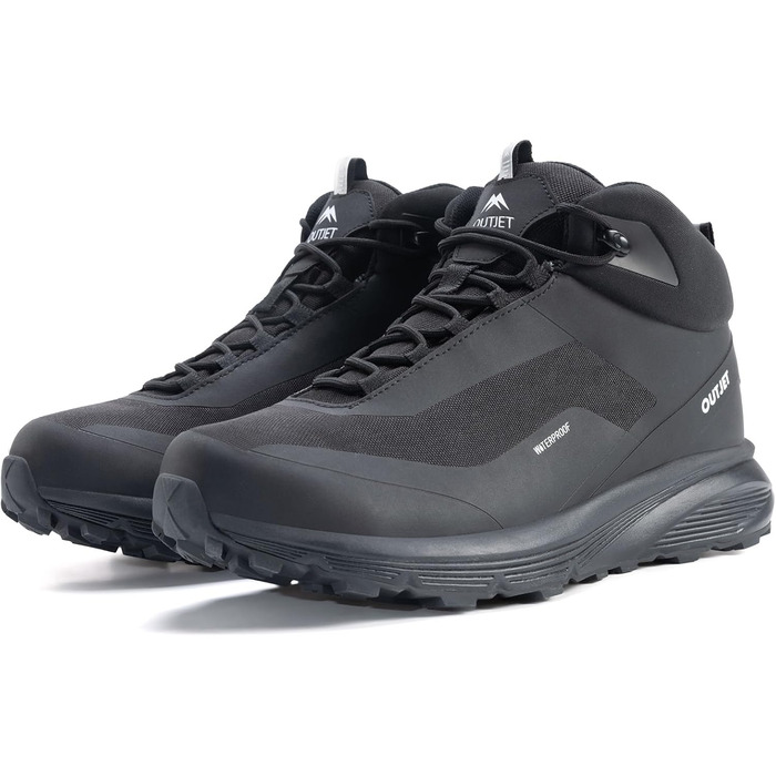Черевики для хайкінгу OUTJET, чоловічі, водонепроникні, легкі, чорні, 42 EU