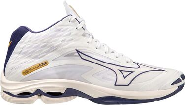 Волейбольне взуття Mizuno Wave Lightning Z7 Mid - Біло-блакитне, висока видимість, розмір 38.5 EU