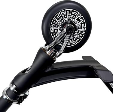 Скутер вілсажний CORE Trick Tretroller 110mm з колесами ABEC 9 для початківців та професіоналів, від 5 років, регульована висота 78-95 см + наліпка Fantic26 (Park CL1 H=86cm, чорний хром)