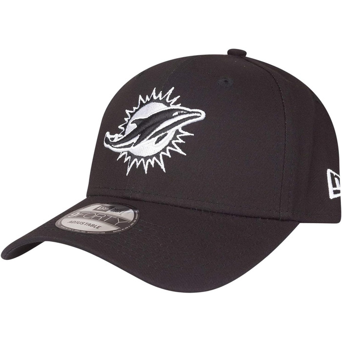 Кепка New Era 9Forty Adjustable NFL Miami Dolphins - чорно-біла, універсальний розмір
