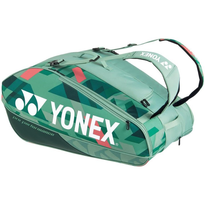 Тенісна сумка YONEX Pro на 12 ракеток, зелено-оранжева