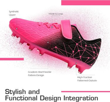 Дитячі футбольні бутси DimaiGlobal для залу та вулиці (штучний газон) - рожеві, 34 EU
