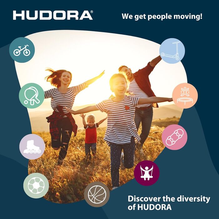 Самокат HUDORA BigWheel 205 з алюмінію, складаний, регульований, міський, для дітей та дорослих, до 100 кг