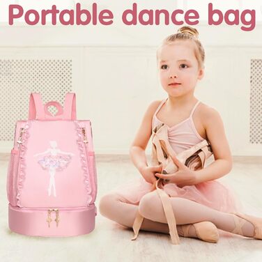 Дитяча спортивна сумка Youyike, водонепроникний рюкзак з відділенням для мокрого одягу, для дівчаток та хлопчиків, зелений, для танців та спорту