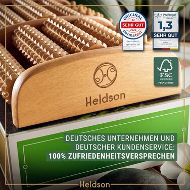 Дерев'яний роликовий масажер для ніг HELDSON, FSC 100%, масажер для стоп, проти болю у п’яті, для домашнього використання