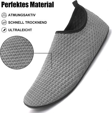 Чоловічі та жіночі аквашузи для плавання та відпочинку на пляжі LueDka, швидко сохнуть, неслизькі, розмір 34-48, сірий