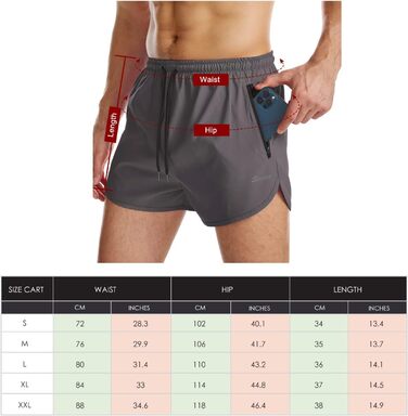 Шорти спортивні чоловічі Suwangi, короткі, швидковисихаючі, з внутрішньою сіткою, спортивні штани з кишенею (XL, сірий)