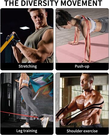 Набір еластичних стрічок FAOKZE для фітнесу, йоги та силових тренувань (5 шт. різних кольорів)