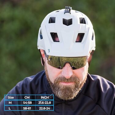 Велошолом BBB Cycling Nanga для MTB, унісекс, з великим козирком і кріпленням для камери, матовий білий, розмір M (54-58 см)
