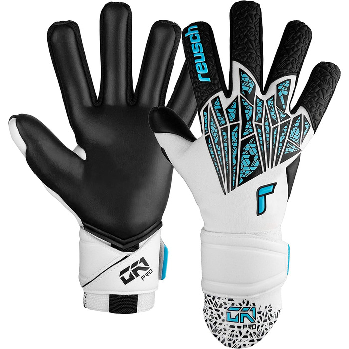 Воротарські рукавички Reusch GK1 Pro для дорослих, біло-сині, відмінний хват, внутрішній шов, розмір 10