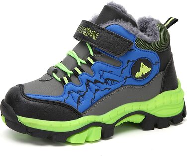 Зимові дитячі черевики для хлопчика: трекінгові, туристичні, водонепроникні, розмір 30-40 EU, зелені