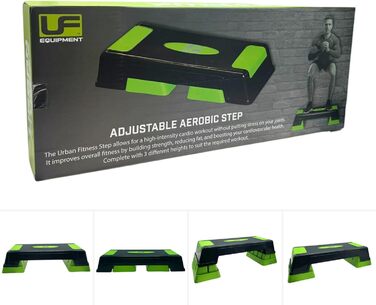 Аеробічний степ Urban Fitness K-REY-UFA248, регульований, антрацитовий/зелений, синій, універсальний розмір