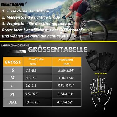 Велосипедні рукавички BIKINGMOREOK: півпальчикові, дихаючі, з гелевою амортизацією, для MTB та шосе, чорні, унісекс
