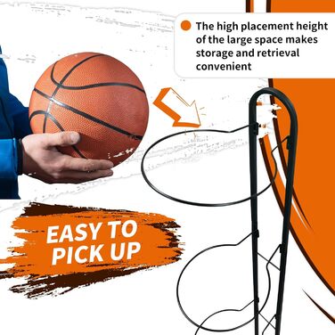 Стійка для м'ячів 5-ти ярусна: волейбол, футбол, баскетбол - металева стійка для зберігання м'ячів у спортзалі, гаражі