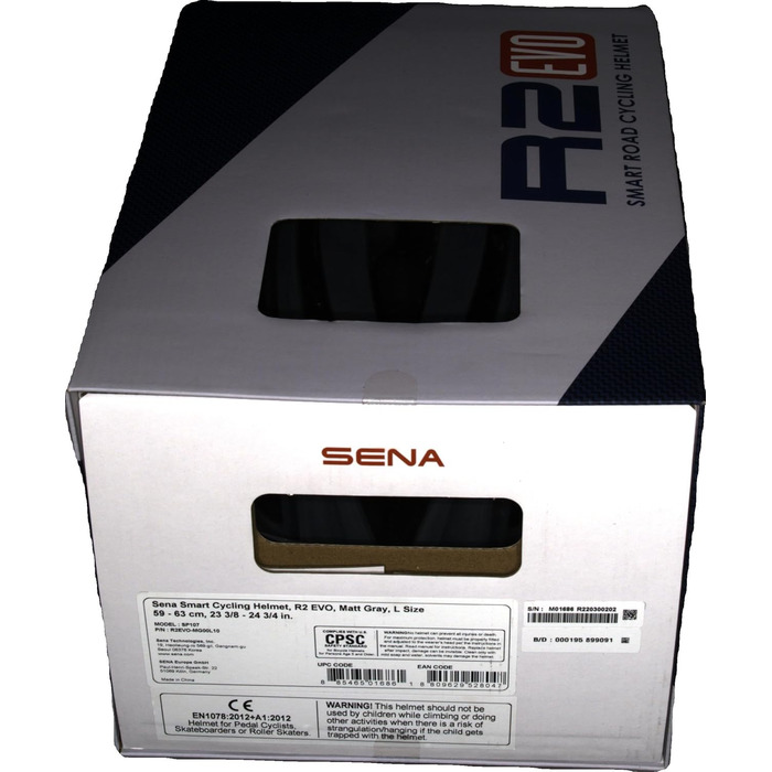 Велосипедний шолом Sena R2 EVO Smart для дорослих, з Mesh Intercom, матовий сірий, для шосе
