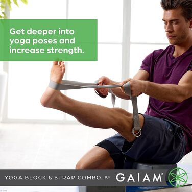 Набір для йоги Gaiam: блок і ремінь, 1 шт.