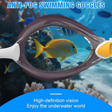 Маска для плавання Schwibrille унісекс, антизапітніюча, водонепроникна, з UV-захистом для жінок та чоловіків (M, PLYL)