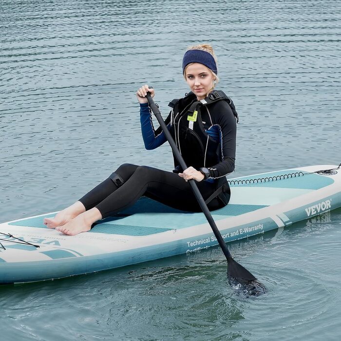 Надувна SUP-дошка VEVOR 335x84x15 см, комплект для плавання – весло, помпа, рюкзак, аксесуари, синя, для дорослих та підлітків, ПВХ