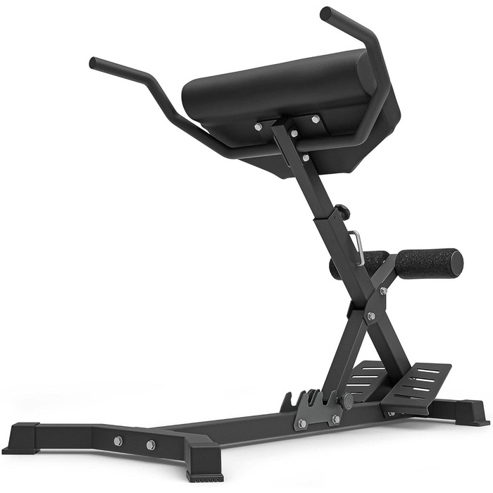Гіперекстензія Marbo Sport MS-L108 2.0 для спини, регульований кут, посилена конструкція, чорний колір, вироблено в ЄС