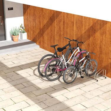 Підставка для велосипедів HENGMEI на 6 велосипедів, сталева, для шин 30-65 мм, настінний/підлоговий монтаж