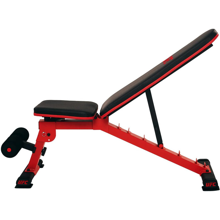Складана багатофункціональна атлетична лава UFC FID з опорою для ніг, регульована, витримує до 363 кг