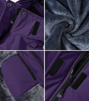 Зимова куртка Daen Outdoor: вітронепроникна, водонепроникна Softshell з капюшоном (XS, фіолетовий)