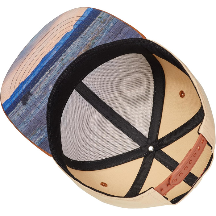 Кепка-снэпбек Cadency унісекс з прямим козирком, регульований розмір, бежевий колір з принтом Totem