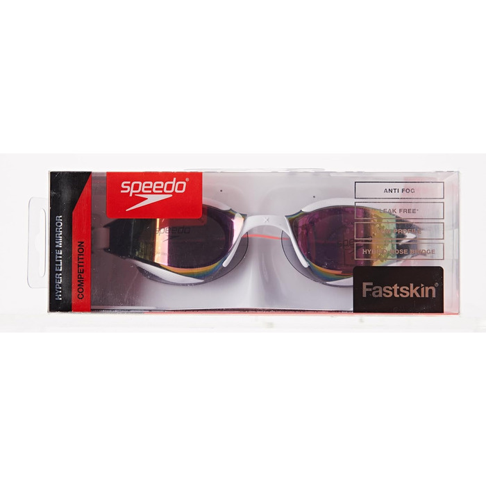 Унісекс окуляри для плавання Speedo Fastskin Hyper Elite, біло-сірі з рожевим золотом, універсальний розмір